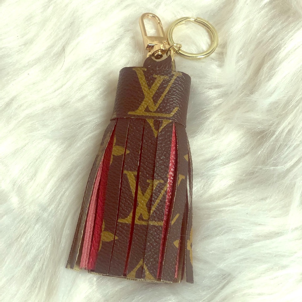 Upcycled Authentic Louis Vuitton keychain Tassel
